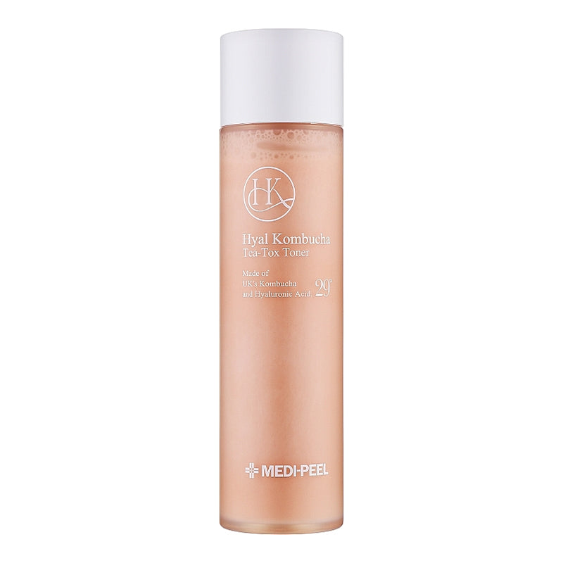 MEDI-PEEL Hyal Kombucha Tea-Tox Toner 150 ml, tónico facial coreano con kombucha y ácido hialurónico en frasco con tapón blanco