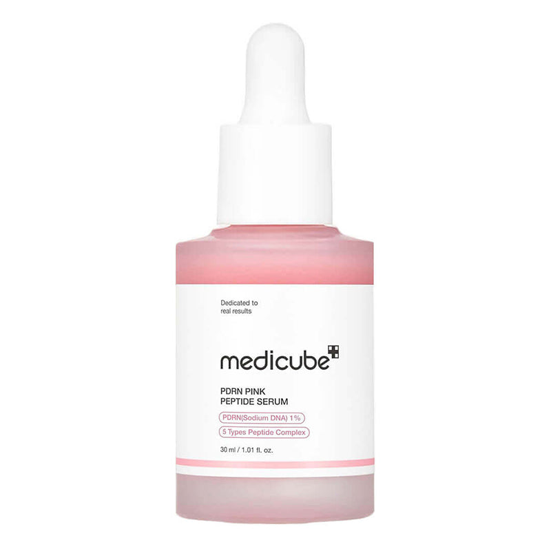 MEDICUBE PDRN Pink Peptide Serum 30 ml, sérum facial coreano con PDRN y péptidos para mejorar la elasticidad y luminosidad de la piel