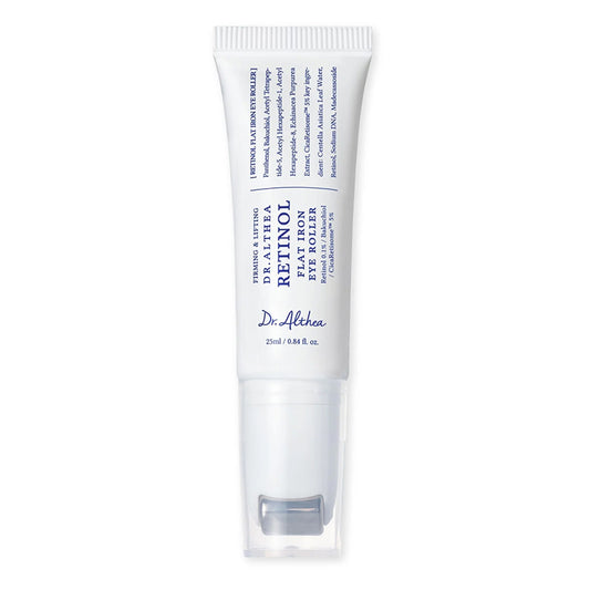 DR. ALTHEA Retinol Flat Iron Eye Roller 25 ml, sérum coreano para el contorno de ojos con retinol y aplicador metálico roller