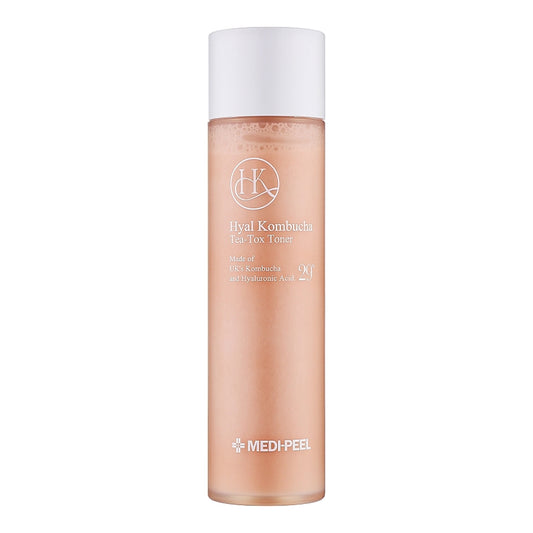 MEDI-PEEL Hyal Kombucha Tea-Tox Toner 150 ml, tónico facial coreano con kombucha y ácido hialurónico en frasco con tapón blanco