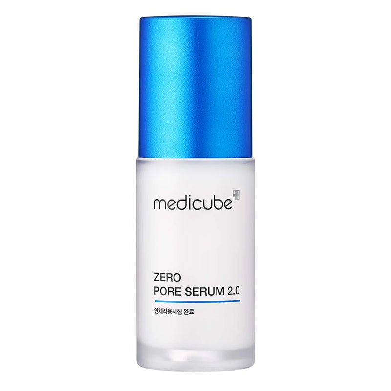 MEDICUBE Zero Pore Serum 2.0 37 ml, sérum facial coreano en frasco blanco con tapón azul