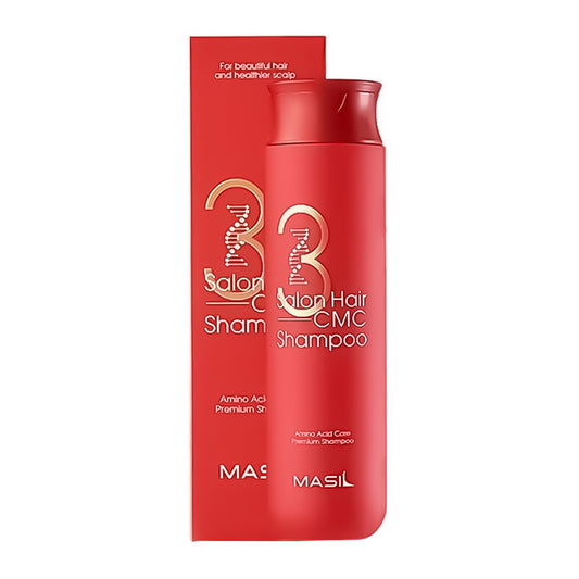 MASIL 3 Salon Hair CMC Shampoo 300 ml, champú coreano reparador con ceramidas y queratina para cabello seco y dañado