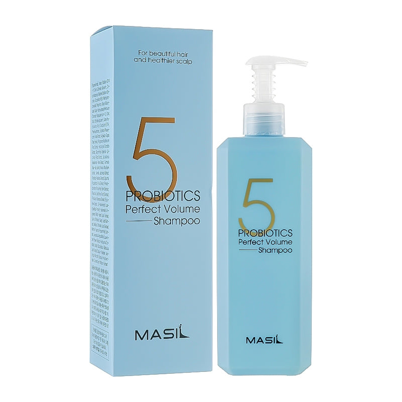 MASIL 5 Probiotics Perfect Volume Shampoo 500 ml, champú coreano para aportar volumen y cuerpo al cabello fino sin apelmazarlo