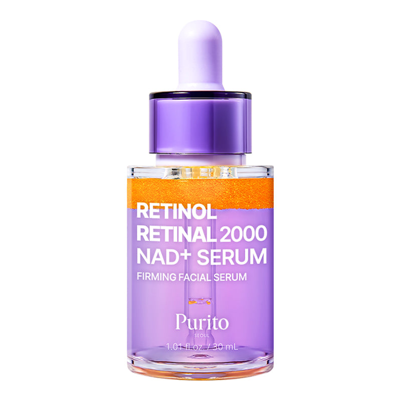 PURITO SEOUL Retinol Retinal 2000 NAD+ Serum 30 ml, sérum facial coreano antiedad con retinol, retinal y NAD+