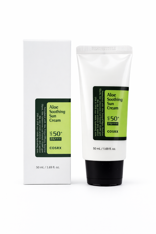 Protector solar COSRX con aloe vera SPF50+ PA+++ que hidrata, calma la piel y protege eficazmente contra los rayos UV