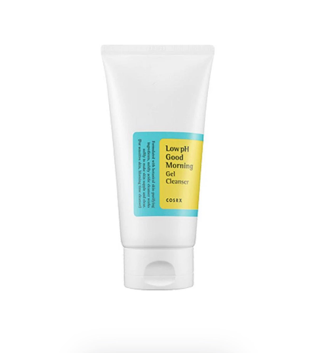Gel limpiador facial COSRX Low pH Good Morning que limpia suavemente la piel, mantiene el equilibrio del pH y ayuda a calmar la piel sensible