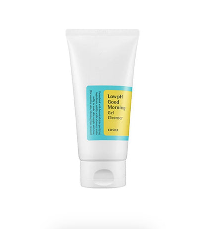 Gel limpiador facial COSRX Low pH Good Morning que limpia suavemente la piel, mantiene el equilibrio del pH y ayuda a calmar la piel sensible
